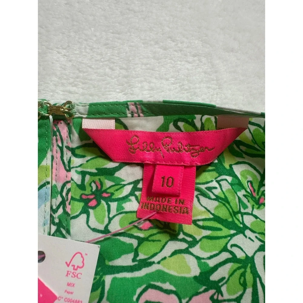 NWT Lilly Pulitzer Barbara Cotton Blouse Puff Sleeve Size 10 Spearmint